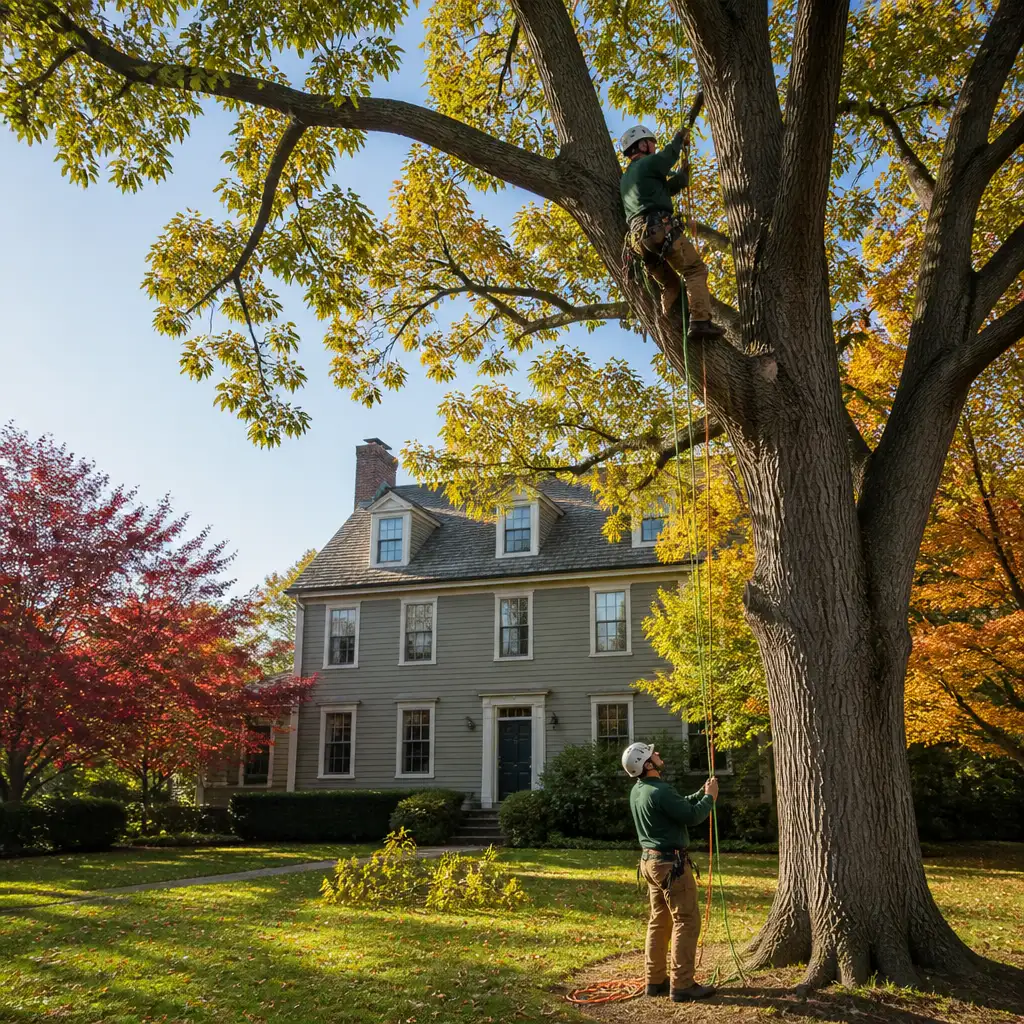 Trimming a large tree in Dartmouth
