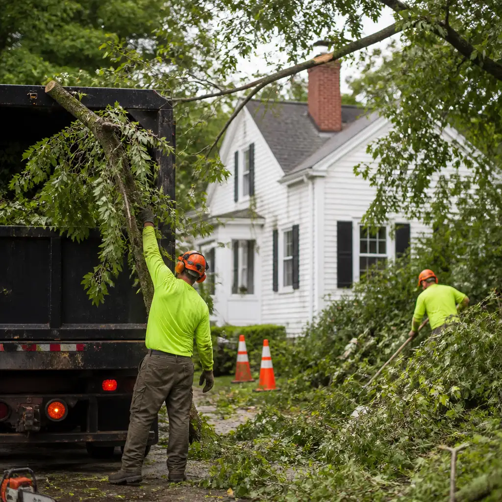 Tree Removal and Cleanup after Storm in Fall River