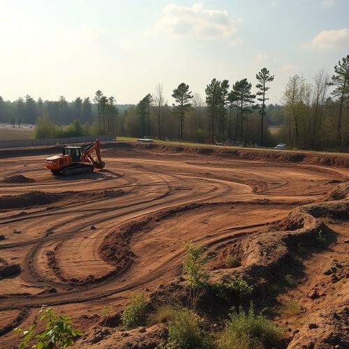 Bulldozer clearing land for new construction project.